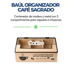 GENERICO - BAÚL ORGANIZADOR CAFÉ SAGRADO EL REFUGIO DEFINITIVO PARA TU RUTINA MAÑANERA