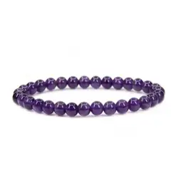 GENERICO - Pulsera de Amatista Violeta Natural Violeta Ajustable para Mujer