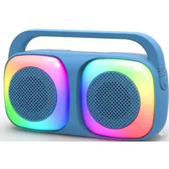 GENERICO - Mini Parlante Bluetooth Portátil Dual con Luces LED RGB