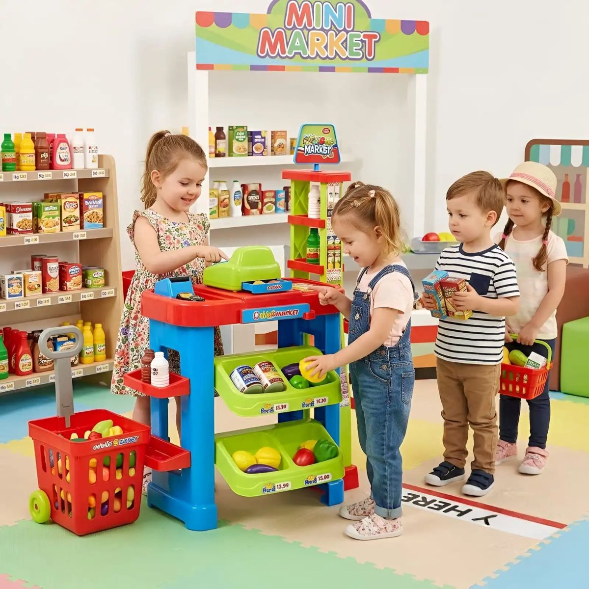 GENERICO - Mini Supermercado de Juguete Infantil con Carrito y Accesorios