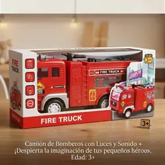 GENERICO - Camion De Bomberos Para Ninos, Juguete Con Luces 4D Intermitentes