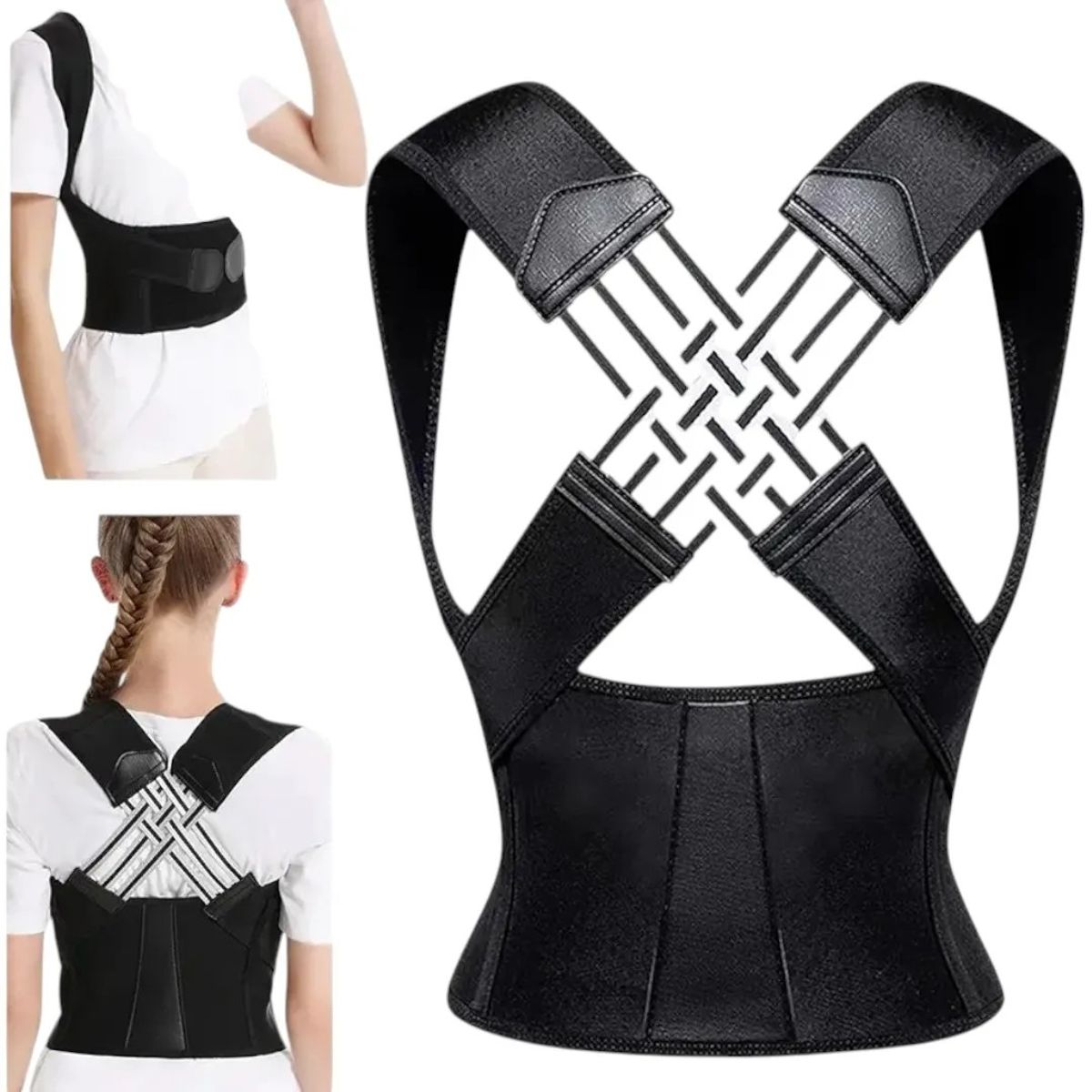 GENERICO - Corrector Postura Espalda Faja Lumbar Hombre Mujer