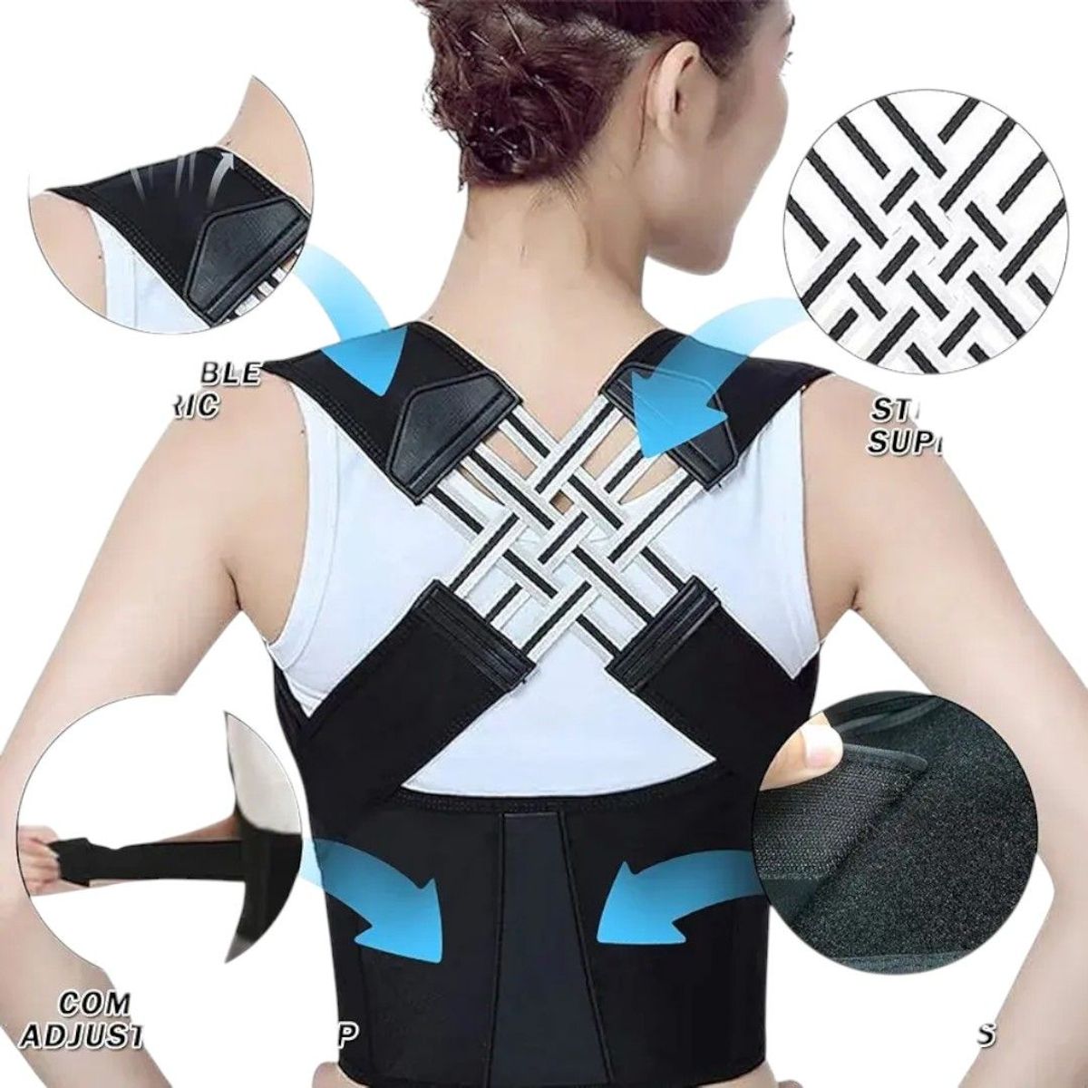 GENERICO - Corrector Postura Espalda Faja Lumbar Hombre Mujer