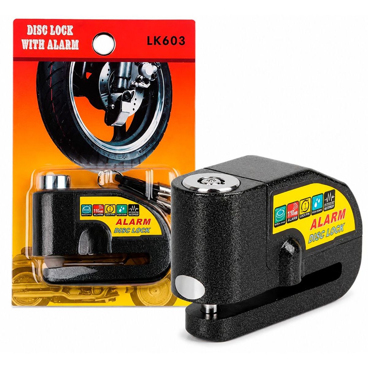 GENERICO - Candados Para Motos Con Alarma Bicicletas Bicimoto Anti Robo