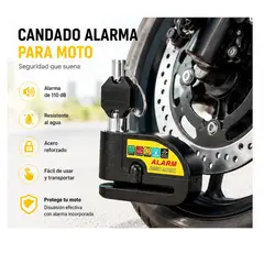 GENERICO - Candados Para Motos Con Alarma Bicicletas Bicimoto Anti Robo