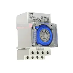 LEXO - TIMER/ INTERRUPTOR HORARIO ANALOGICO 16A 220V CON RESERVA DE FUNC. DE 150 HORAS -