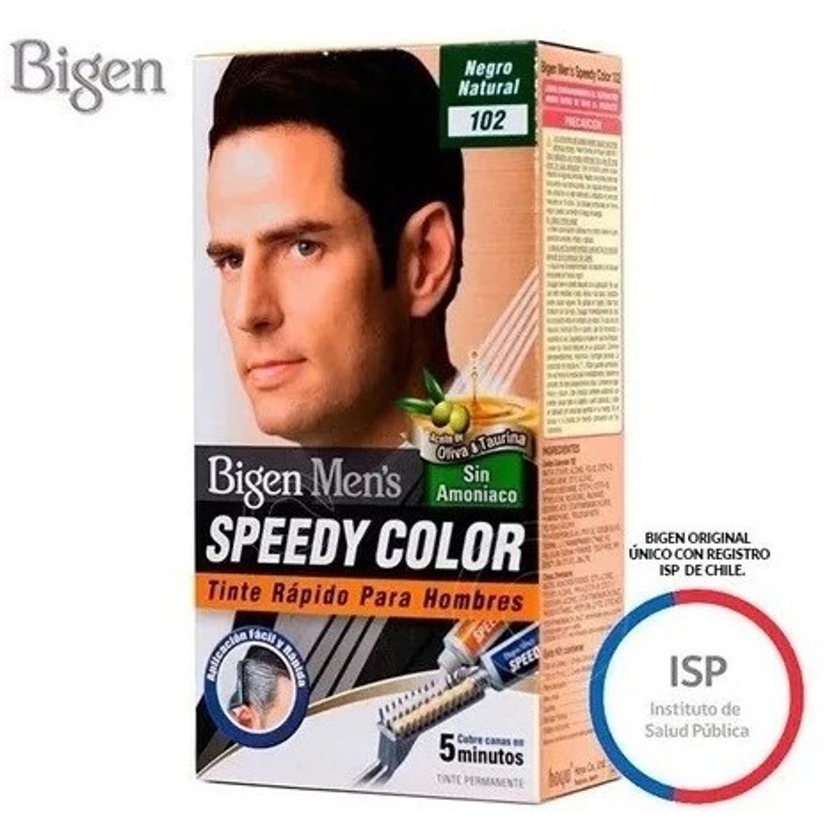 BIGEN - Tinte Rápido Para Hombre 102 Negro Natural Speedy Color