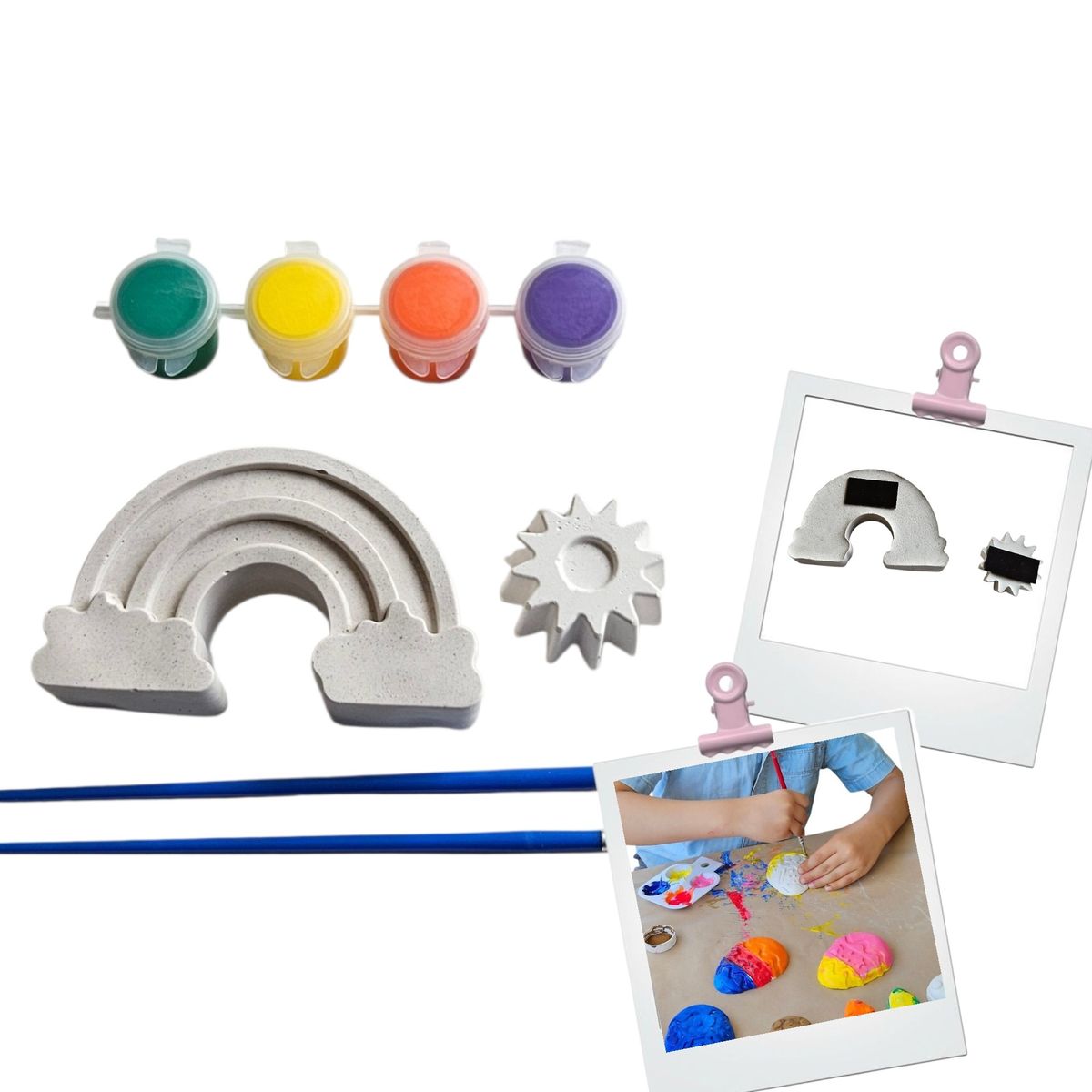 CREA TALLER - Pack de 5 kits creativo para pintar. ARCOÍRIS