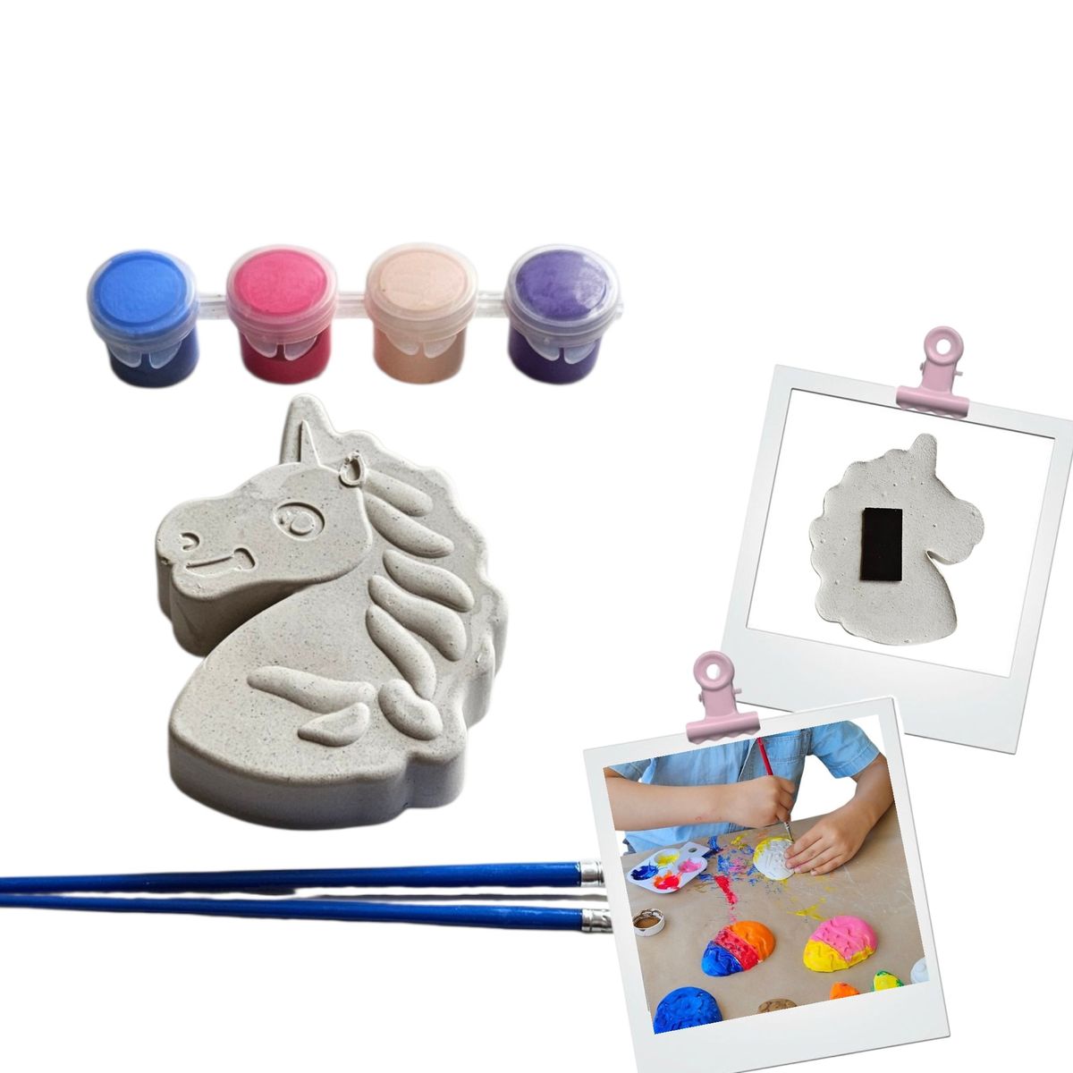 CREA TALLER - Pack de 5 kits creativo para pintar. UNICORNIO
