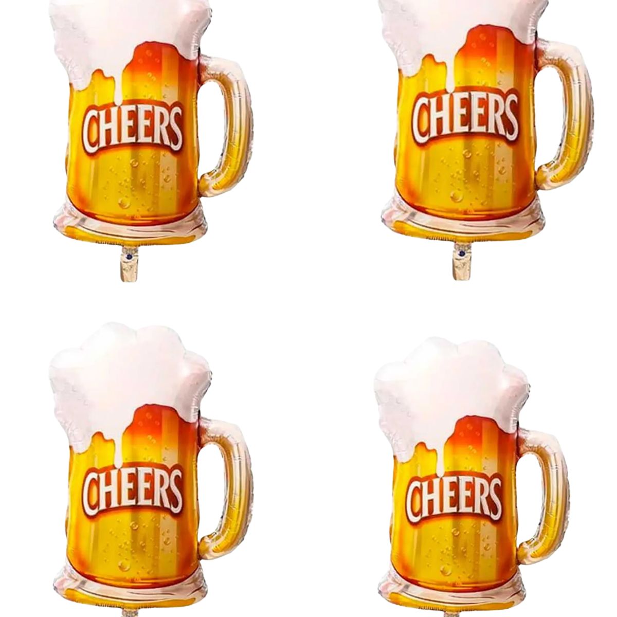 GENERICO - 4 Globo Metálico Schop Cerveza Cheers 58x73 Cm Dia Padre