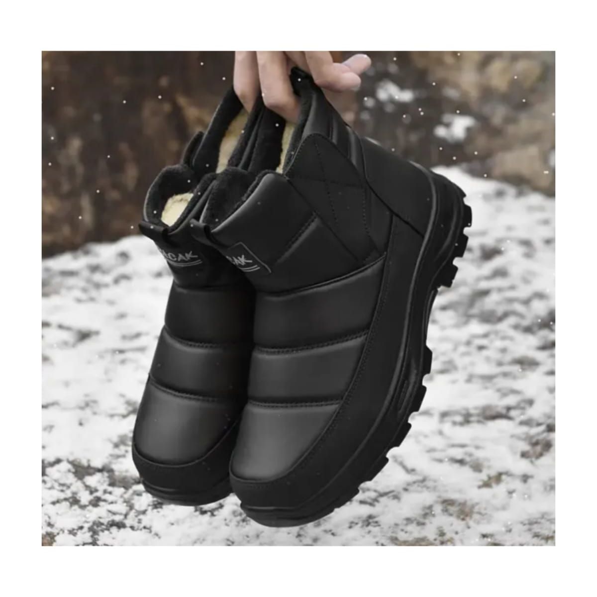 OMAS - Bota Impermeable Hombre Para Lluvia y Nieve Forrada Con Chiporro