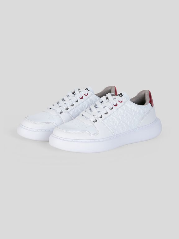 Zapatillas de cuero con logo lateral grabado Blanco