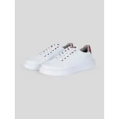KARL LAGERFELD - Zapatillas de cuero con logo lateral grabado Blanco