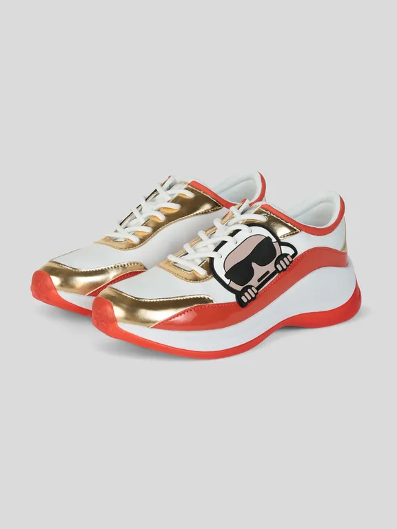 Zapatillas deportivas multicolor con ilustración bordada Blanco