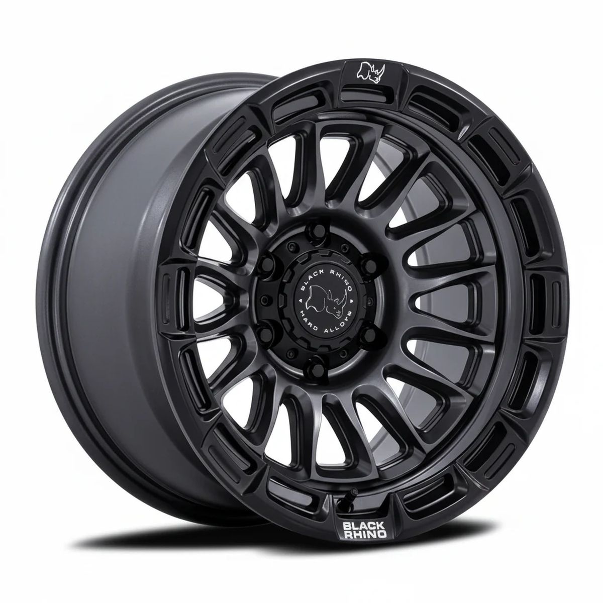 GENERAC - Juego 4 Llantas Black Rhino Rival 17x9 - 6x139.7 - ET +1 - Gunmetal Mate con Borde Mate