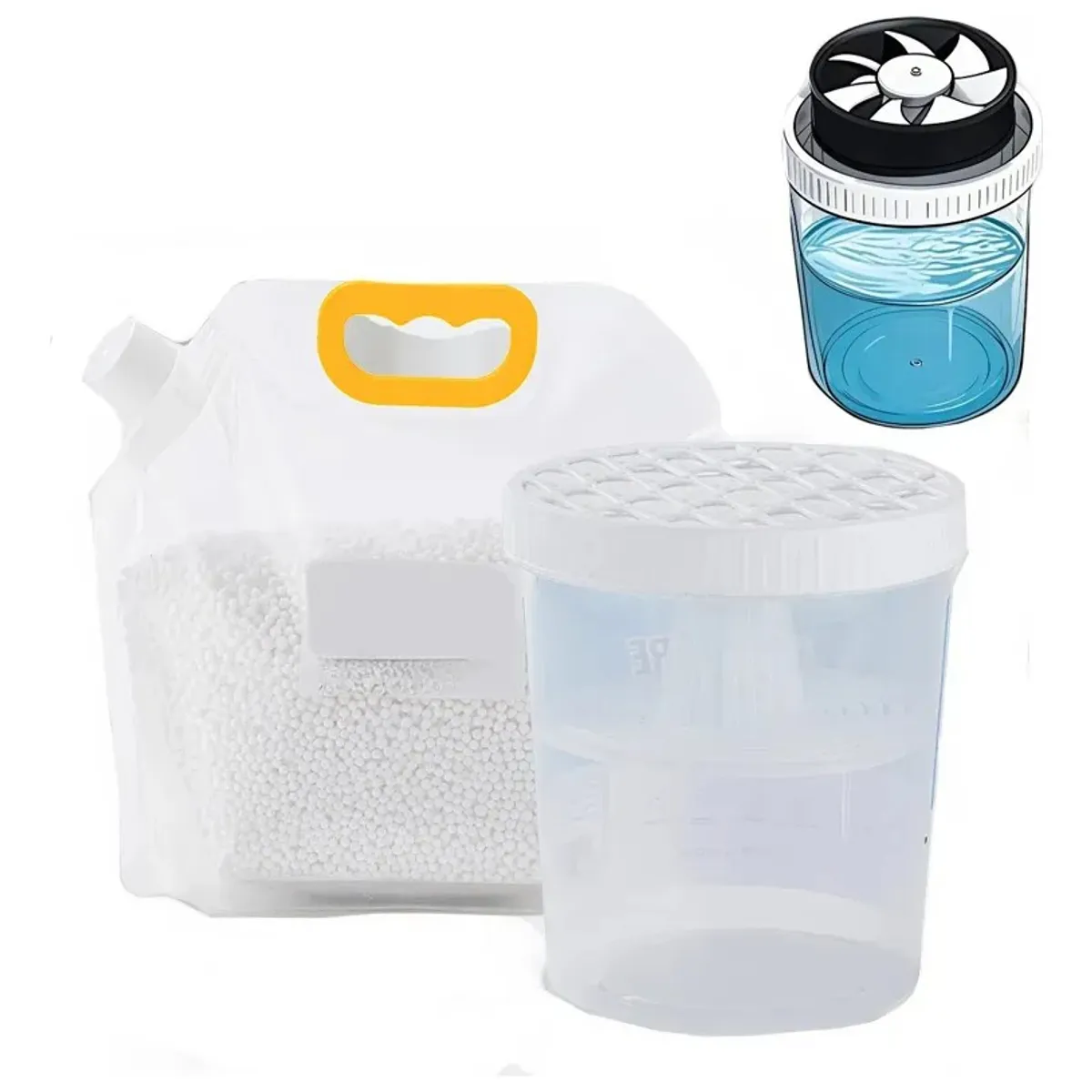 KUANGYE - Recarga Cloruro De Calcio 2,5kg Con Recipiente Antihumedad