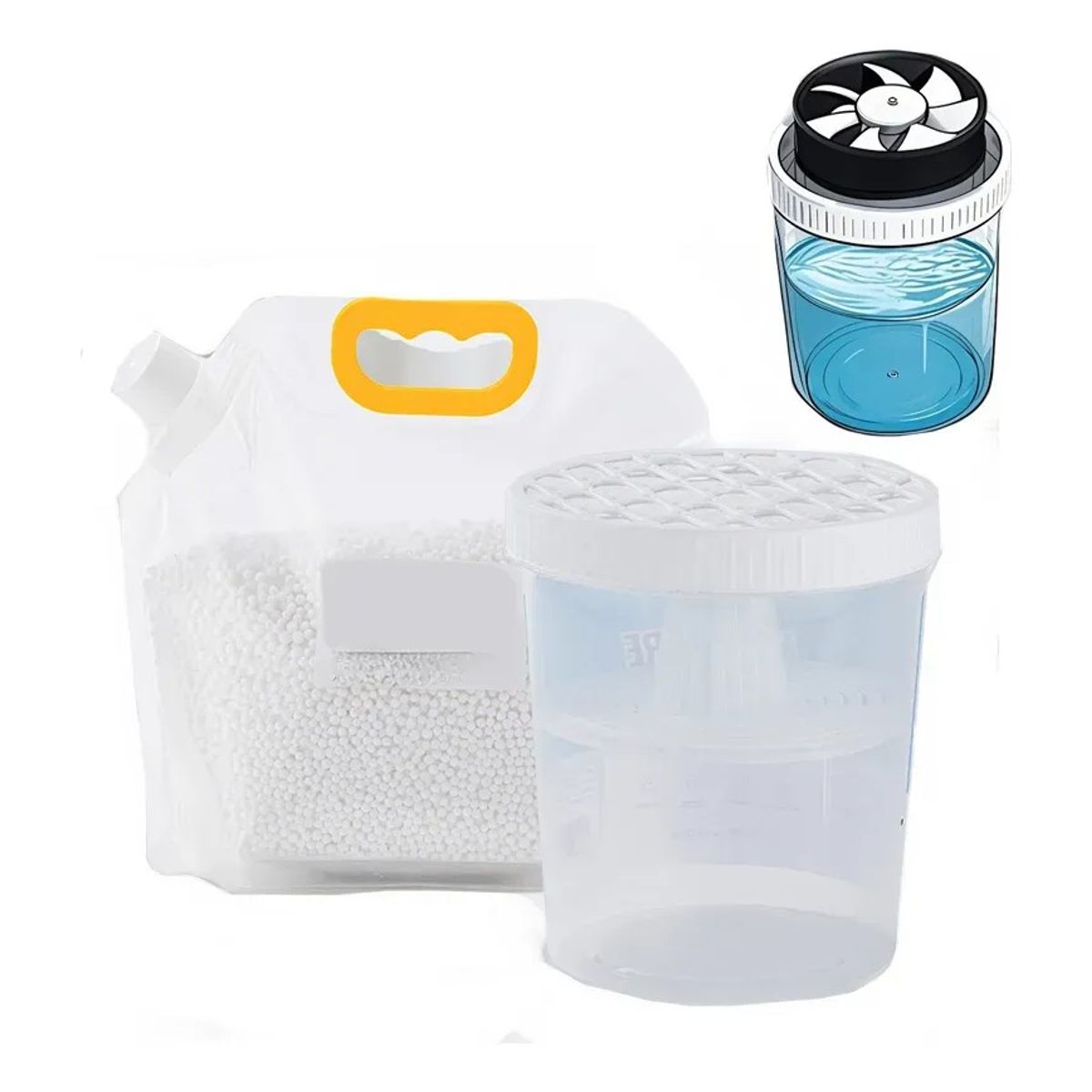 KUANGYE - Recarga Cloruro De Calcio 2,5kg Con Recipiente Antihumedad