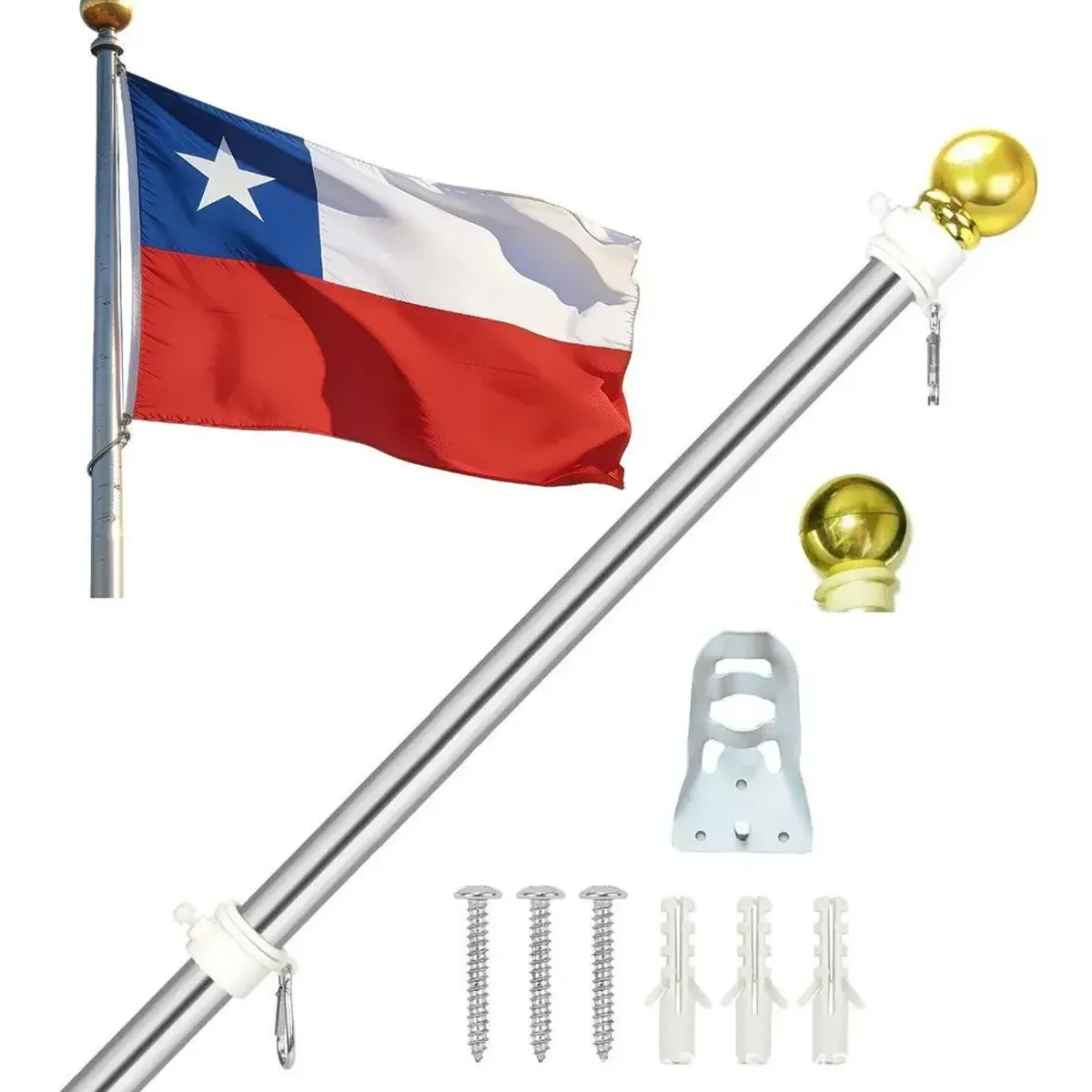 Soporte De Aluminio Para Banderas De 170cm, marca KUANGYE - Foto Principal