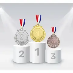 VIDA BUENAS - Pack 12 Medallas Deportivas 6.5cm Metal Oro Plata Bronce