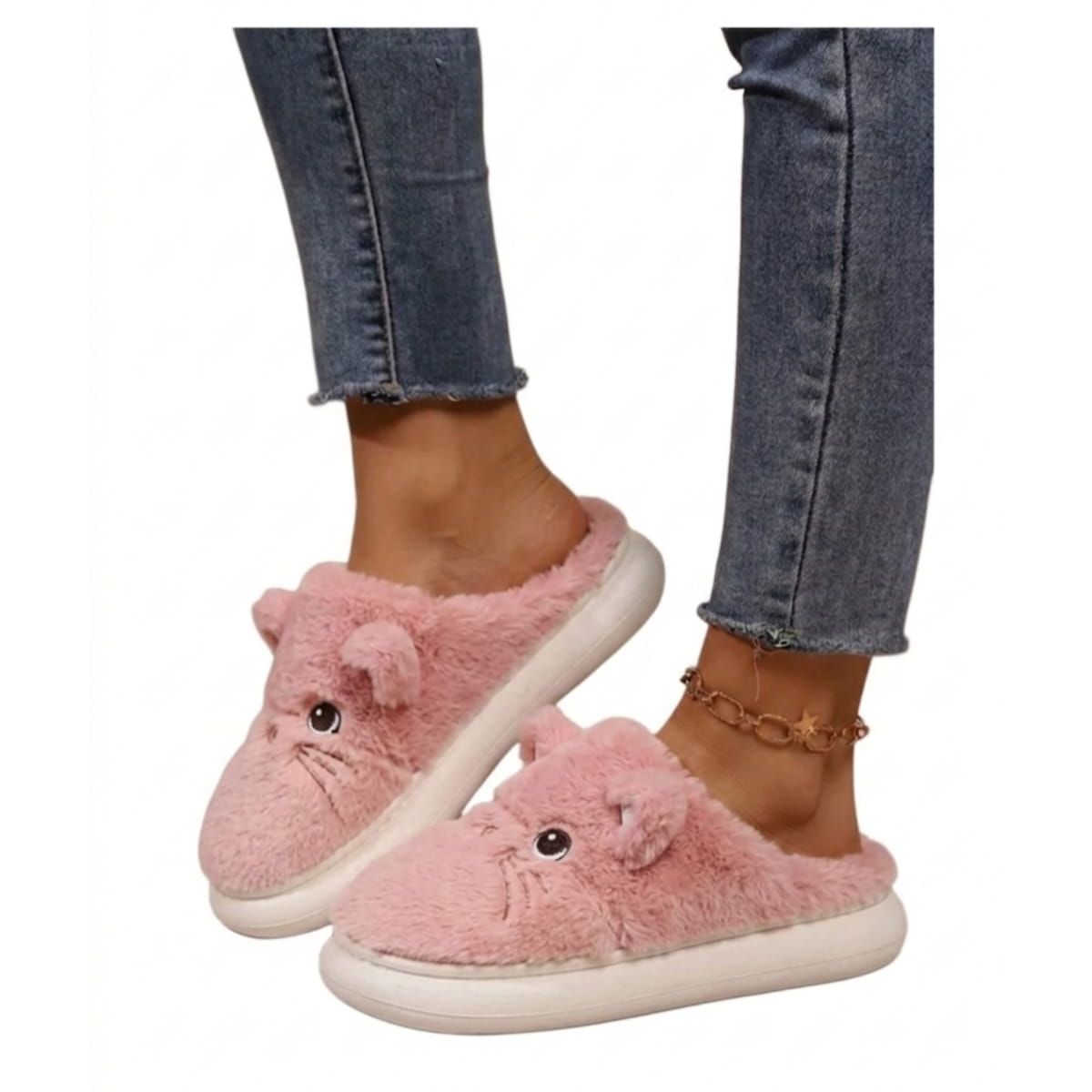 OMAS - Pantuflas Mujer Gato Gatito de Peluche Suavidad y Estilo Kawaii para tus pies