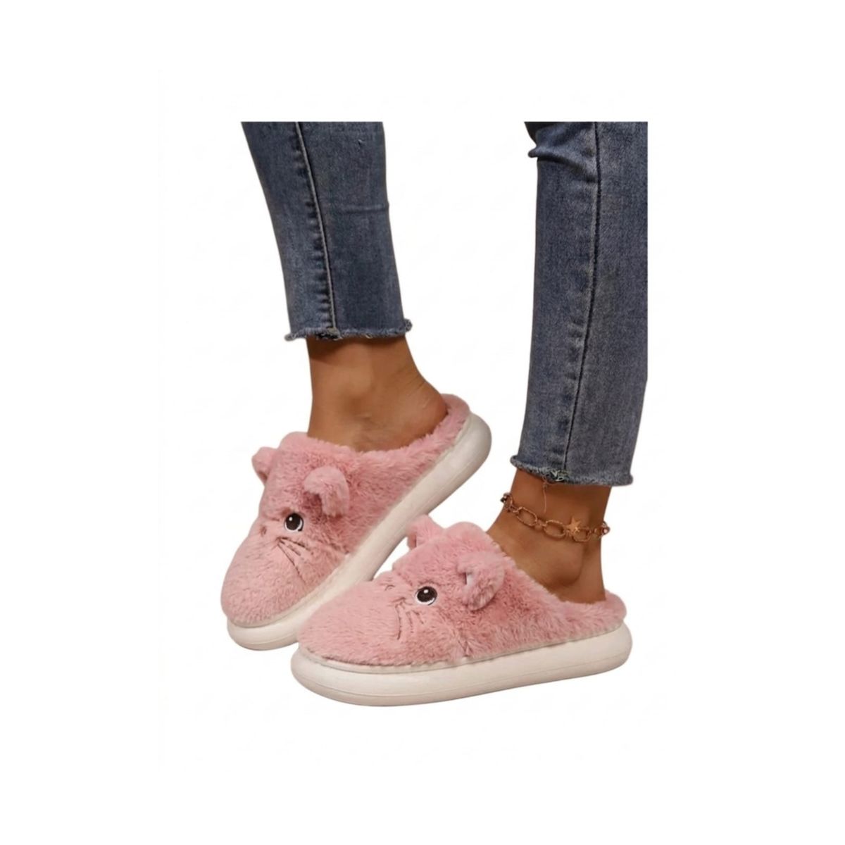 OMAS - Pantuflas Mujer Gato Gatito de Peluche Suavidad y Estilo Kawaii para tus pies
