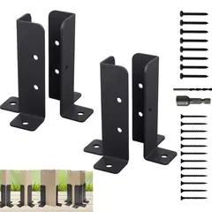 KUANGYE - Juego de 4 Soportes de Base Ajustables para Postes de Terrazas