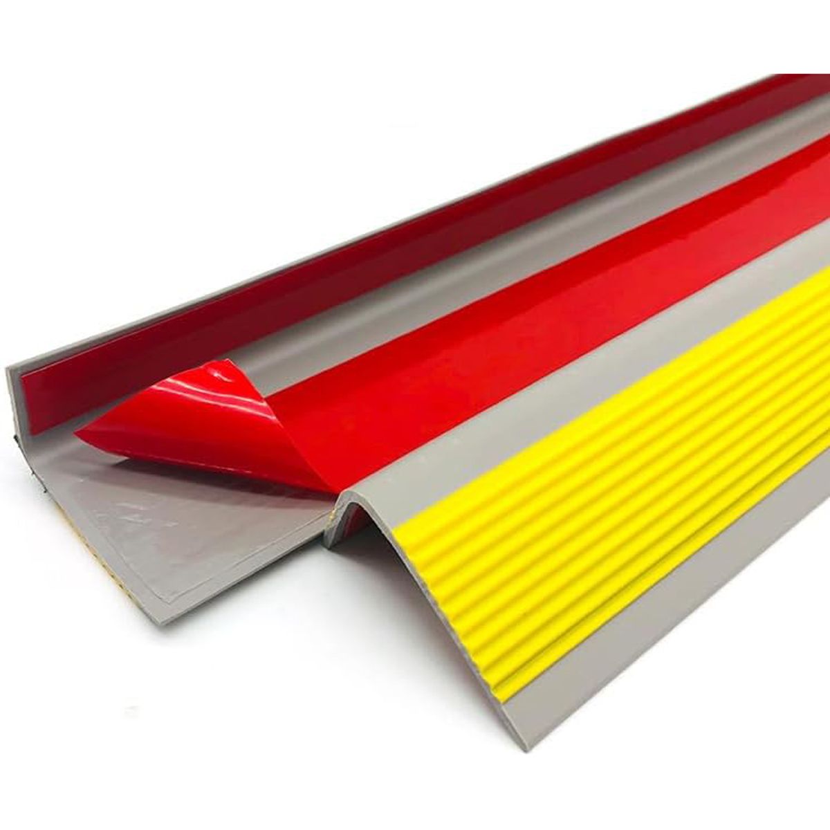 KUANGYE - Tira de borde de vinilo autoadhesiva antideslizante para escaleras (tipo Bullnose) de 5 m