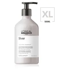 LOREAL PROFESSIONNEL - Shampoo Matizador Rubios-Grises Silver Serie Expert 500 Ml
