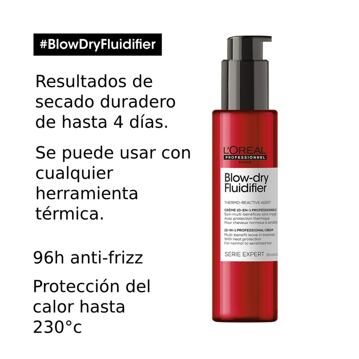 LOREAL PROFESSIONNEL - Crema para Peinar Protector Térmico Fluidifier 150Ml  Loreal Professionnel