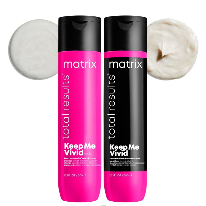 MATRIX - Set Cuidado del Color Sin Sulfatos Keep Me Vivid Shampoo Sin Sulfatos 300 ml + Acondicionador 300 Matrix