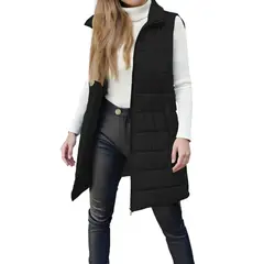 TIOZONEY - Parka Manga Larga Mujer - Negro