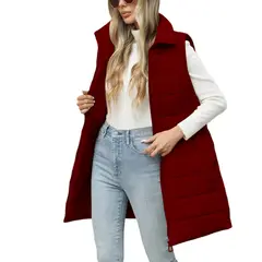 TIOZONEY - Parka Manga Larga Mujer - Rojo