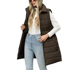 TIOZONEY - Parka Manga Larga Mujer - Marrón