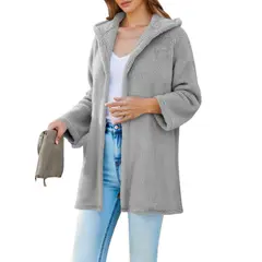 TIOZONEY - Parka Manga Larga Mujer - Gris