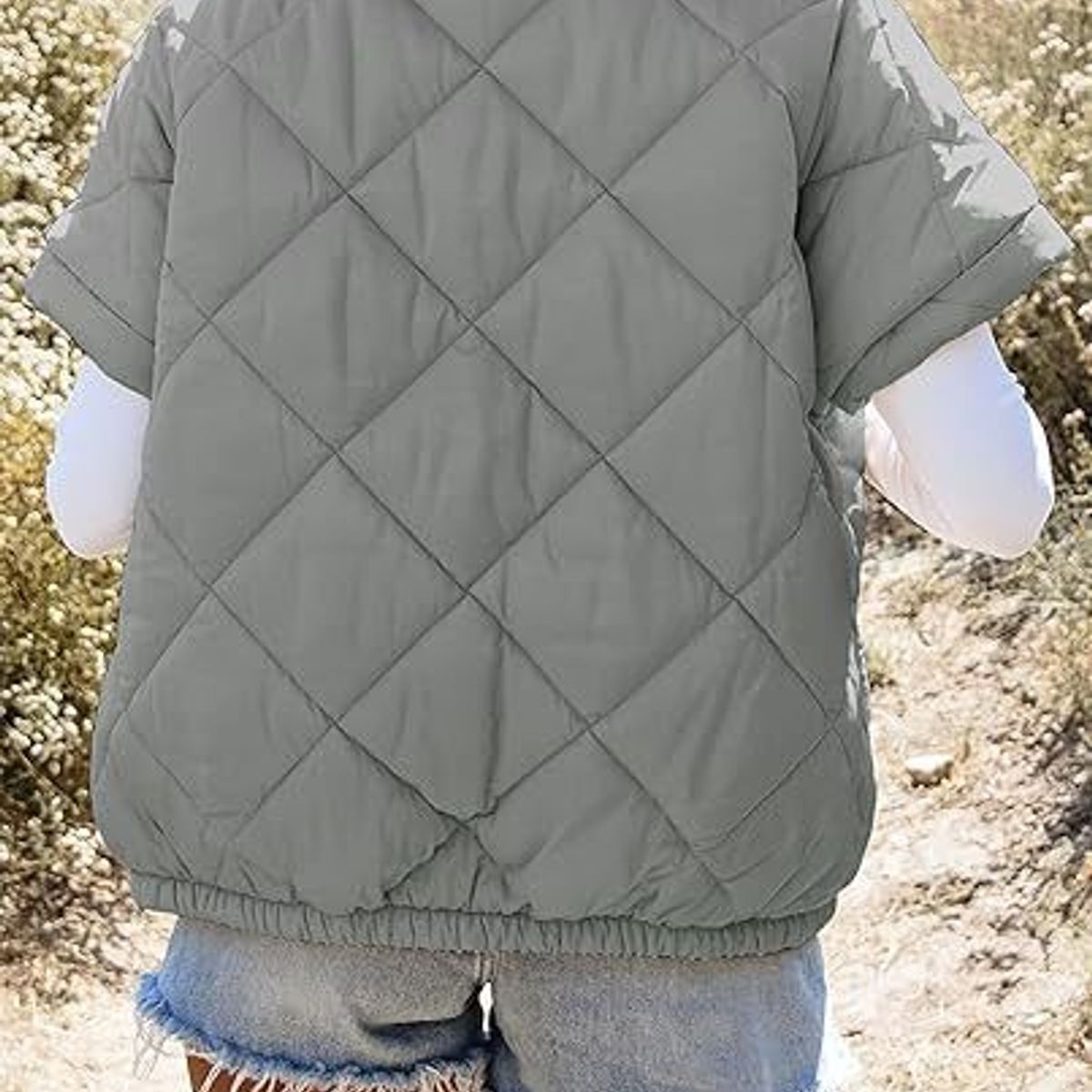 TIOZONEY - Parka Manga Larga Mujer - Gris