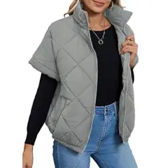 TIOZONEY - Parka Manga Larga Mujer - Gris