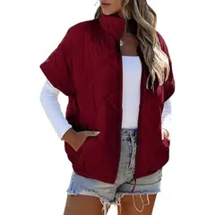 TIOZONEY - Parka Manga Larga Mujer - Rojo