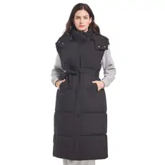 TIOZONEY - Parka Manga Larga Mujer - Negro