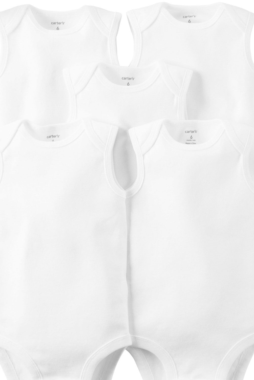 CARTER'S - Bodies Básicos Algodón Sin Manga Pack 5 Unidades Unisex Bebé Carter's