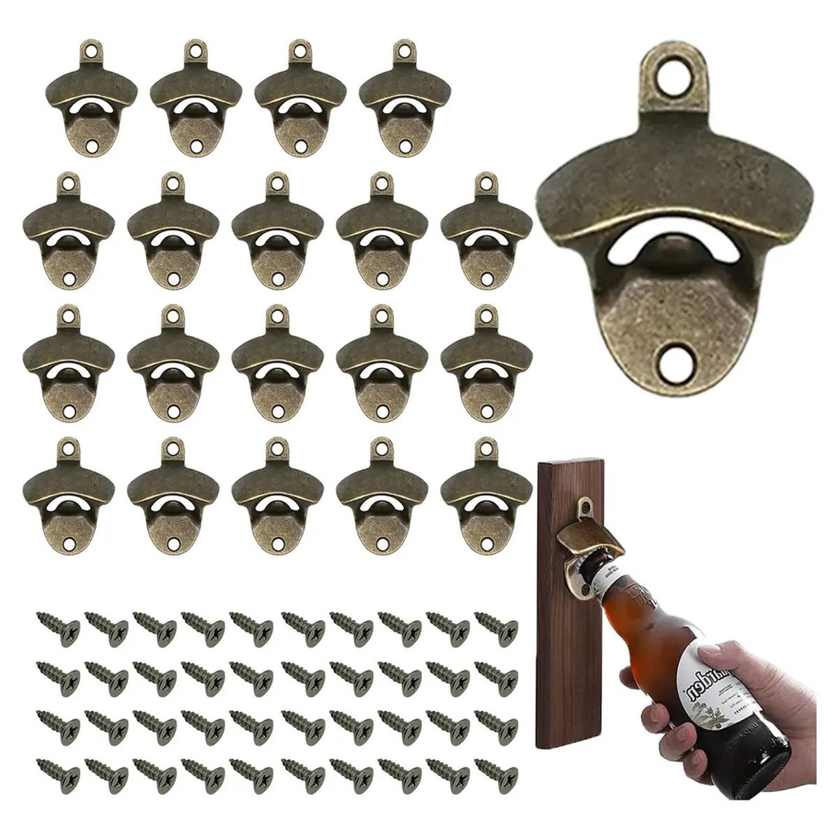 GENERICO - 20Pcs Abrebotellas De Cerveza Clásico Para Montaje En Pared