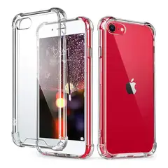 SUPERCENTER - Funda de silicona transparente para iPhone 8P no amarillea y es resistente a caídas