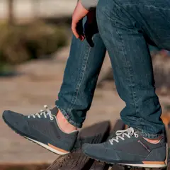 CAT - Zapatilla Urbana Hombre Cuero Azul