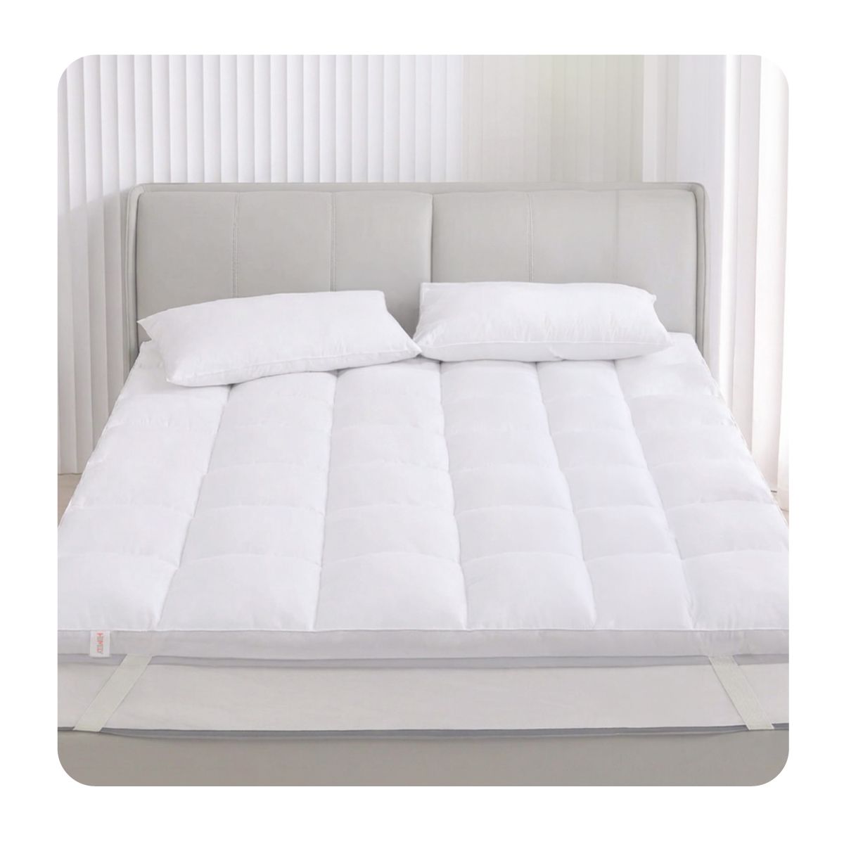 Topper Cubre Colchon King Homely Acolchado Hipoalergenico Eslastico Premium Blanco Protector Viscoelastico., marca HOMELY - Foto Principal