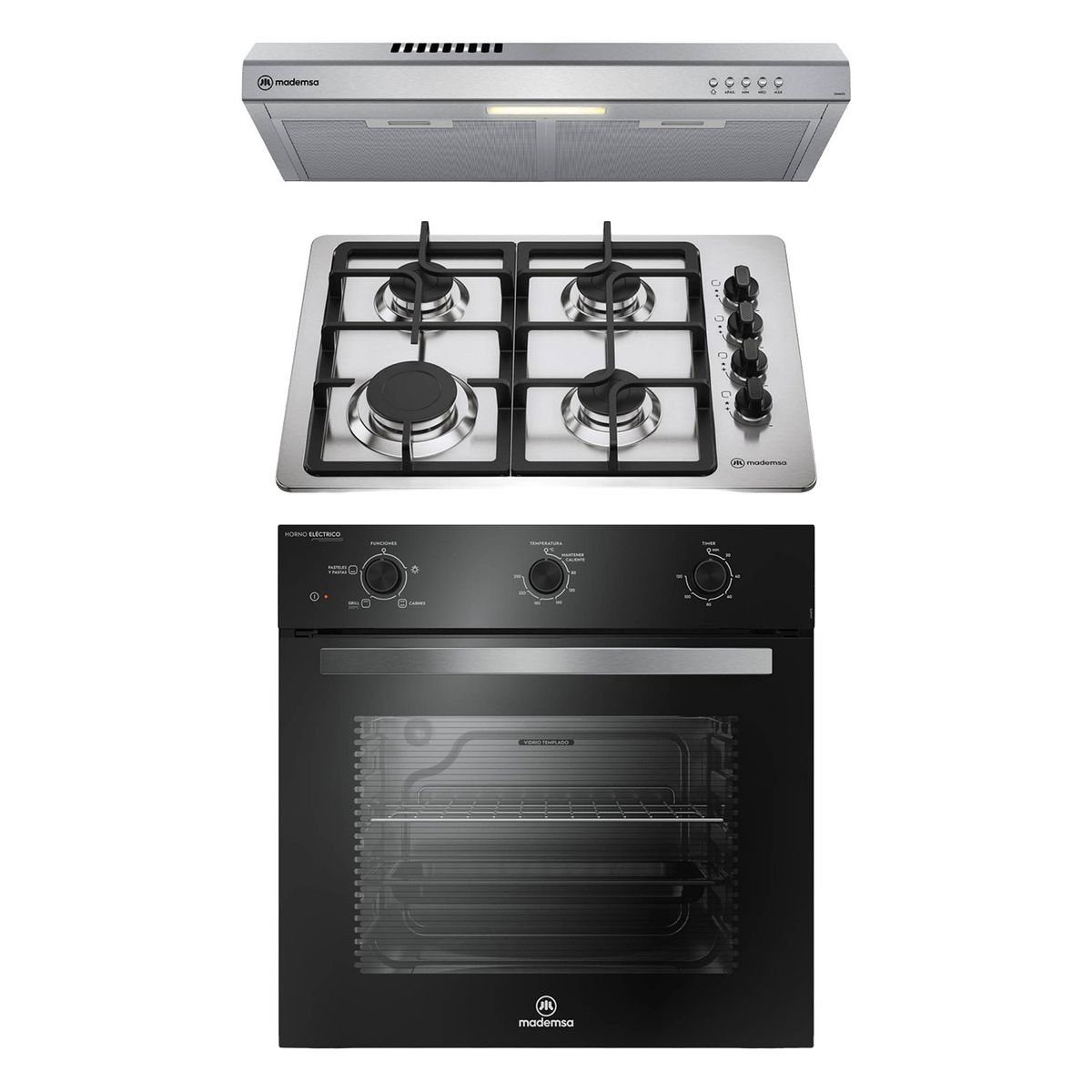 MADEMSA - Kit Empotrable Horno OM6TB + Encimera KM4CX + Campana DM6SS