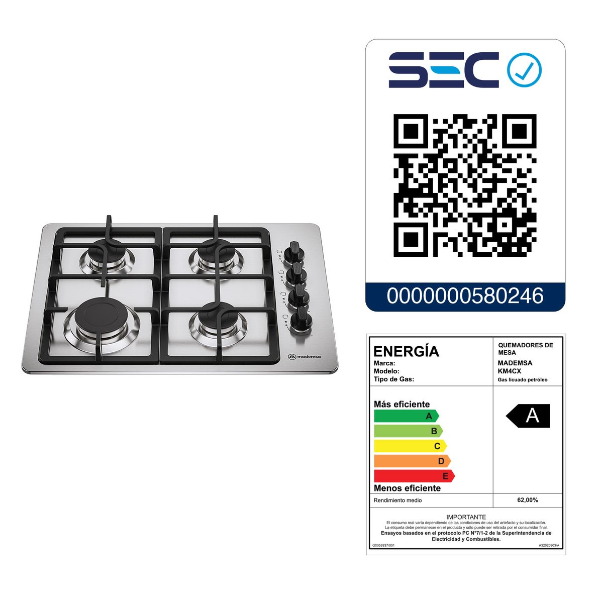 MADEMSA - Kit Empotrable Horno OM6TB + Encimera KM4CX + Campana DM6SS