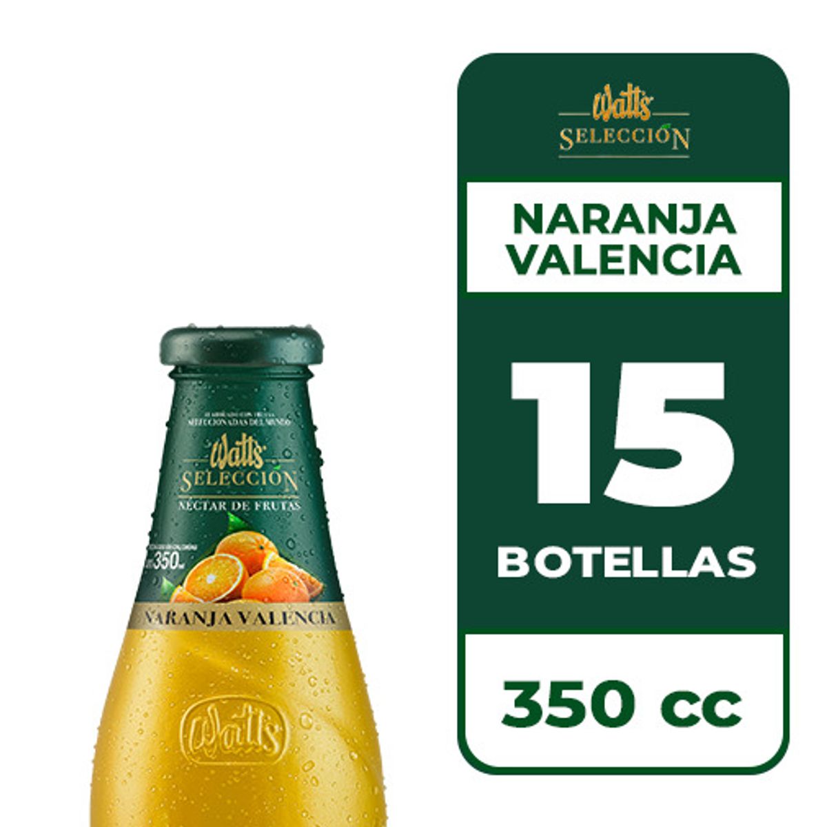 WATT`S - 15x Néctar Watts Selección Naranja Valencia 350cc