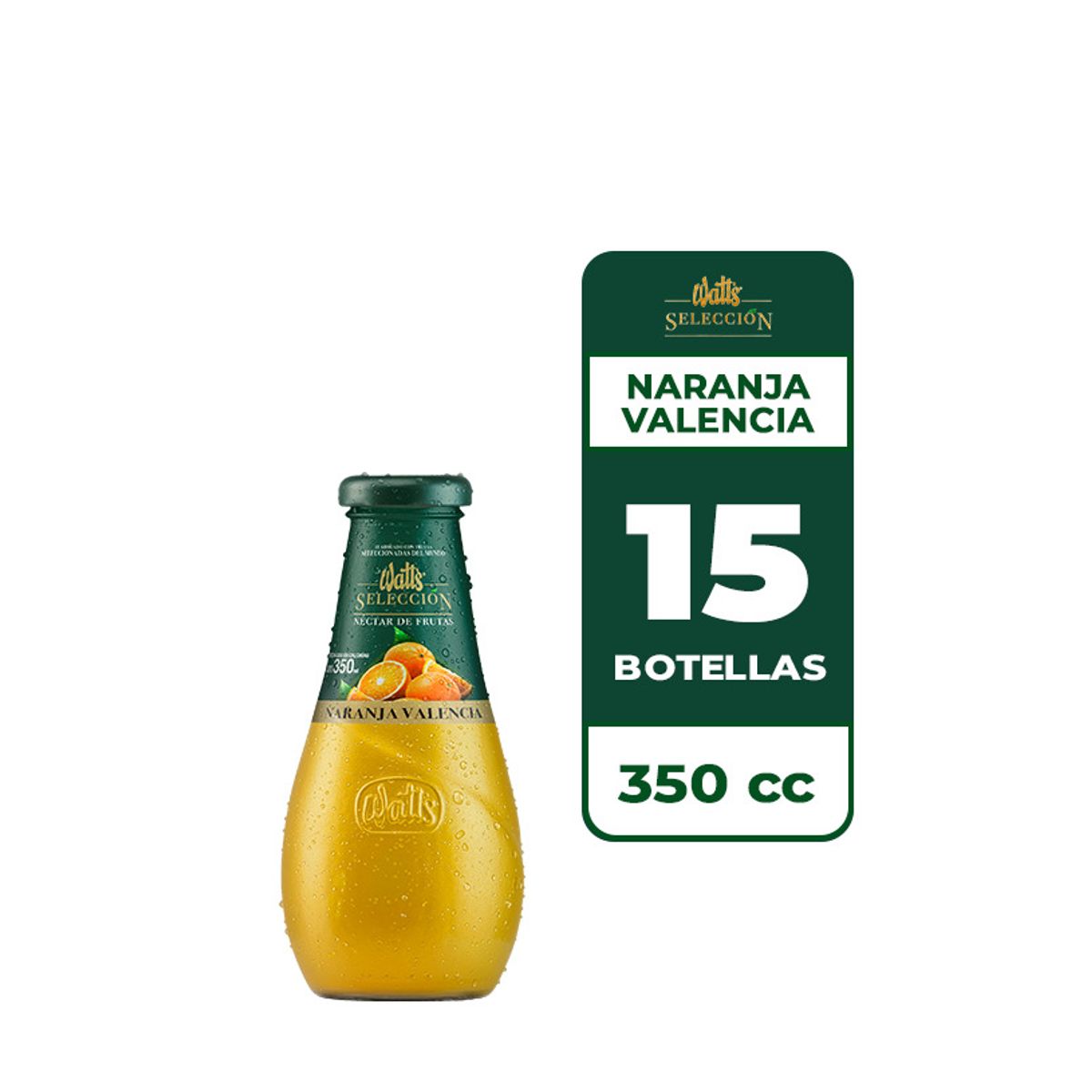 WATT`S - 15x Néctar Watts Selección Naranja Valencia 350cc