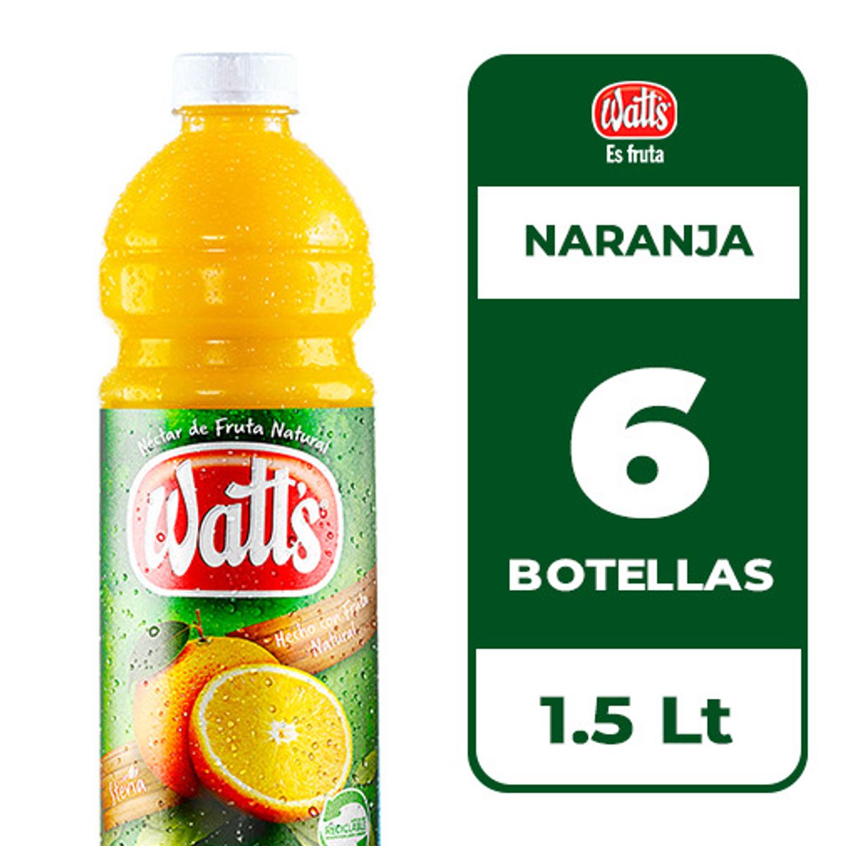 WATT`S - 6x Néctar Watts Naranja 1.5L