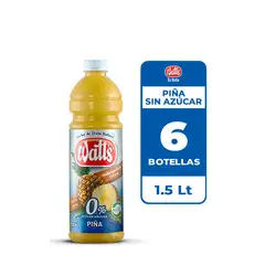 WATT`S - 6x Néctar Watts Piña Sin Azúcar 1.5L