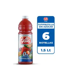 WATT`S - 6x Néctar Watts Tuttifrutilla Sin Azúcar 1.5L
